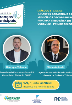 Diálogo 1 | Impactos cadastrais para os municípios decorrentes da Reforma Tributária do Consumo - principais pontos